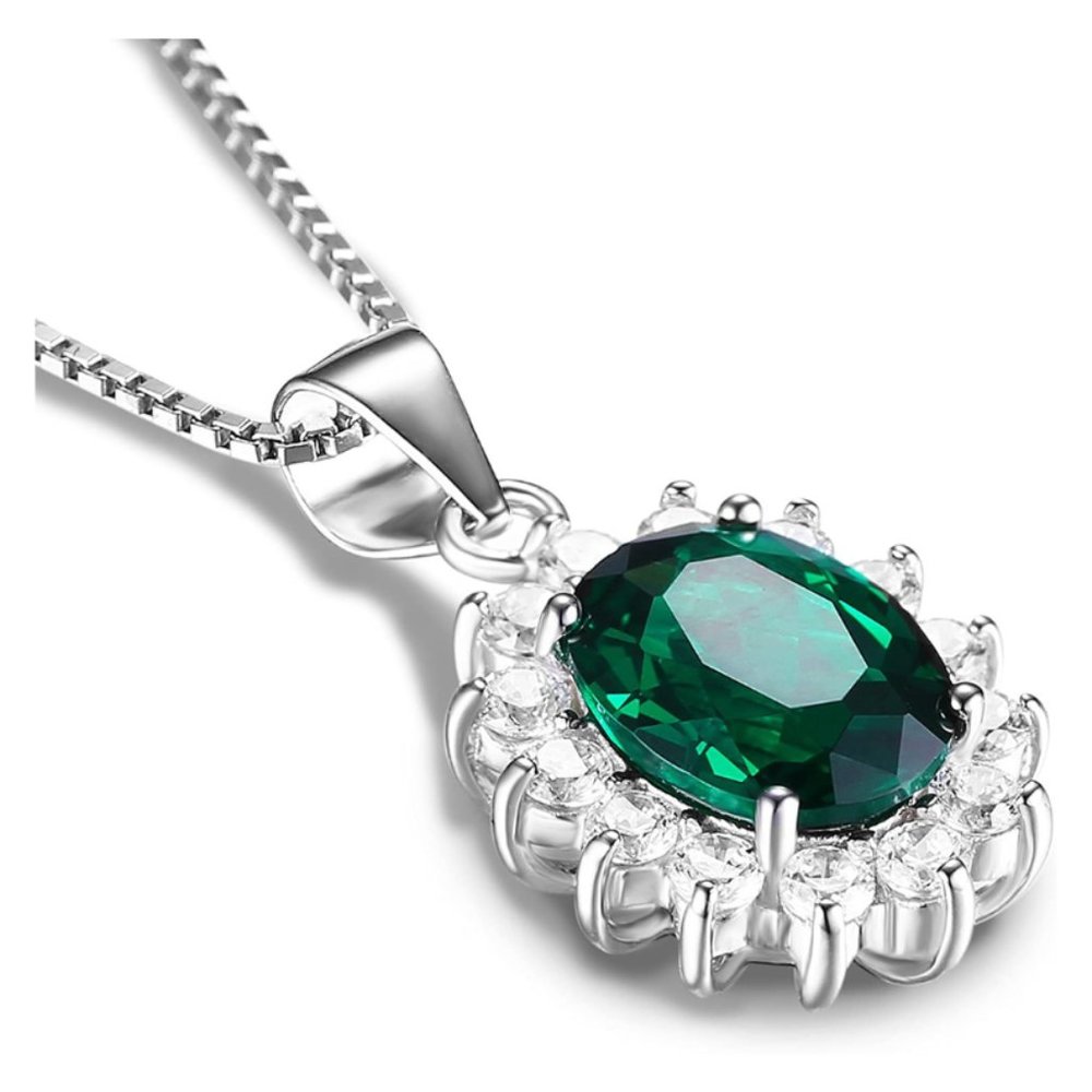 💚 1.7ct Emerald Pendant - 925 Sterling Silver - Picture 6 of 10